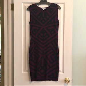 Katherine Barclay geometric dress - purple, black